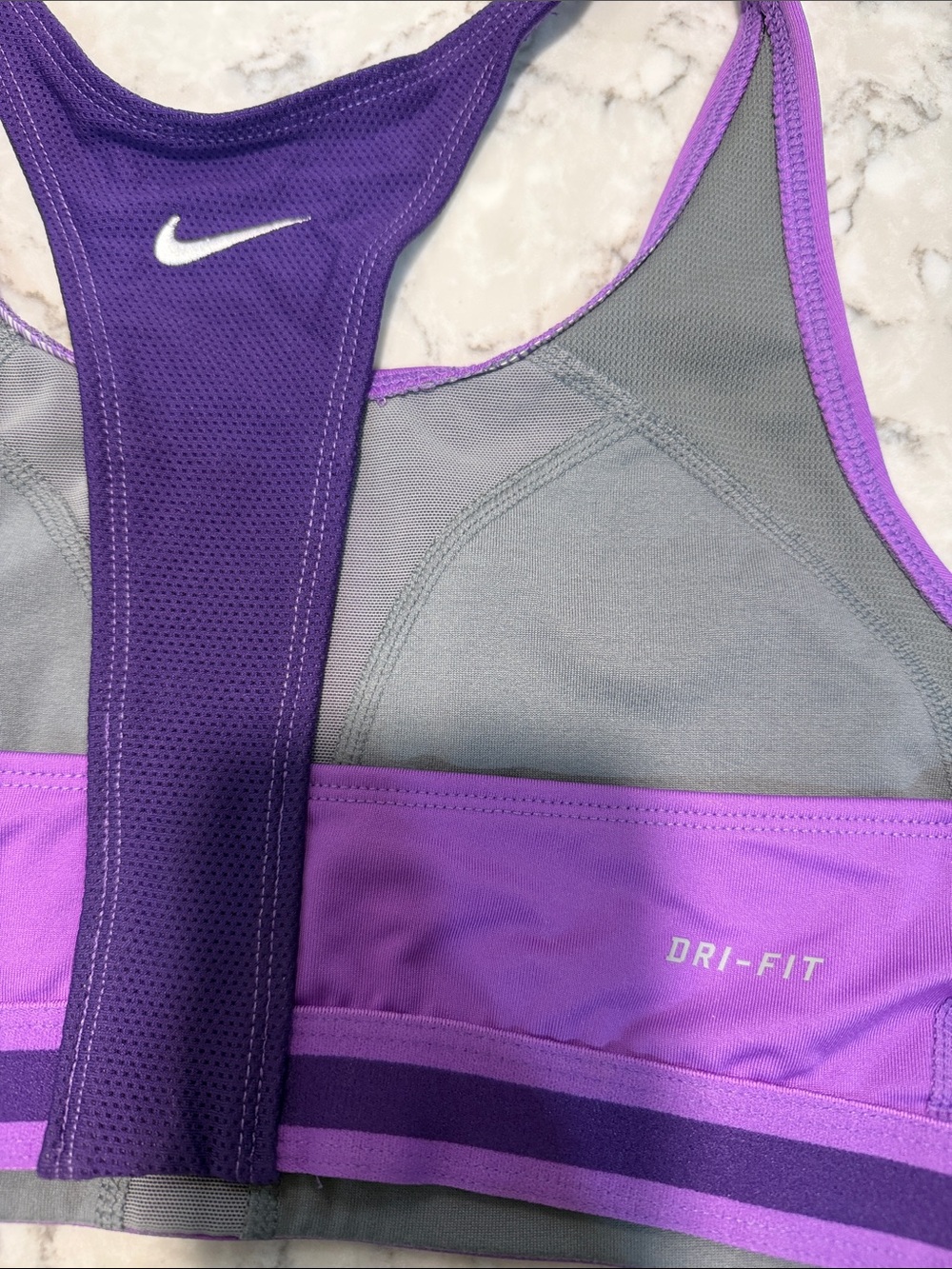 Nike Purple Dri-FIT Racerback Sports Bra with Dark Trim/Size Large - Picture 5 of 5